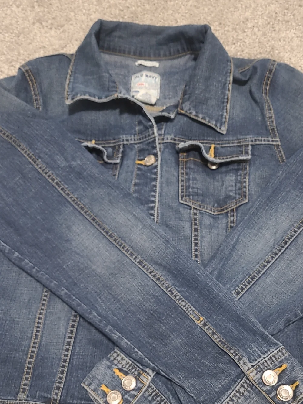Old Navy Blue Denim Shirt with Stretch Label - Picture 3 of 3